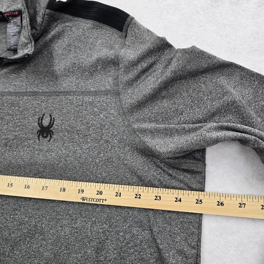 Spyder Active ProWeb Mock Neck 1/4 Zip Pullover XL Performance Gray Stretch - Picture 7 of 8